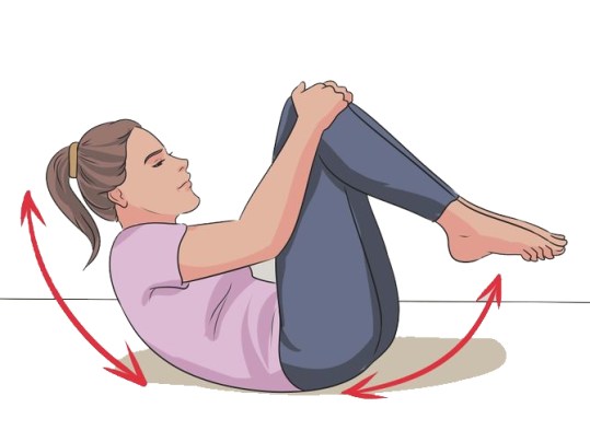 Rocking on the back surface no background