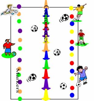 soccer kicking game set up